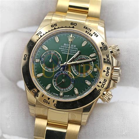 rolex daytona green dial replica|rolex daytona 116508 green.